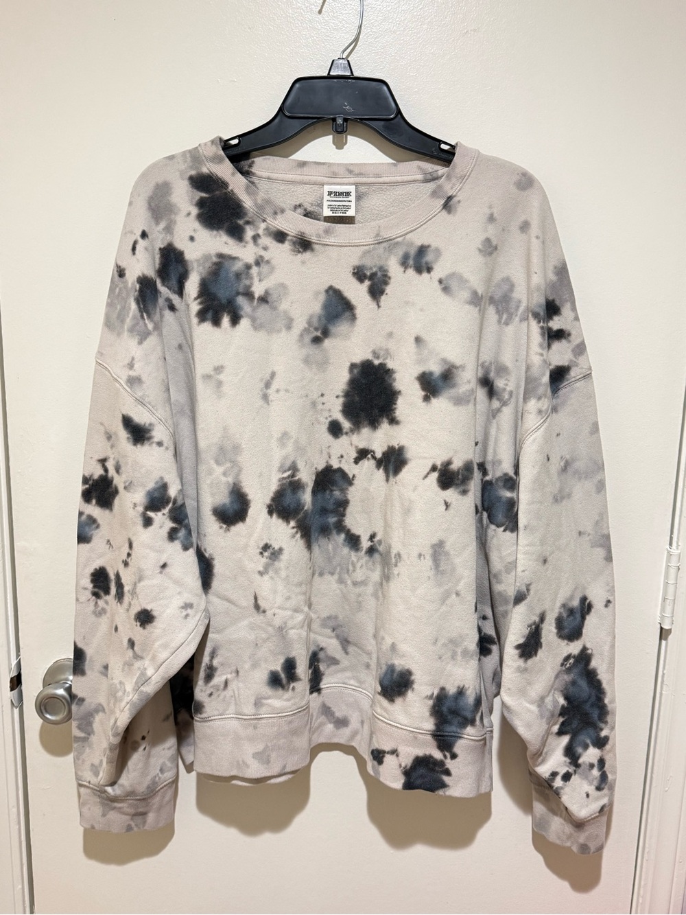 PINK Victoria's Secret Tie-Dye Crewneck Sweatshirt - Black & Gray